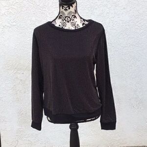 INC Women's Sweater Classic Black Size XL Studded Front Pullover $79